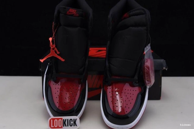 Cheap MAX Bred 555088-063 Air Jordan 1 Patent High OG 0629